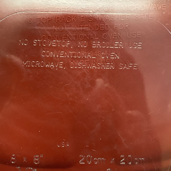 2 VTG Anchor Hocking Oven Ware 2 QT Square
Baking Dish with Red Lid - Picture 7 of 16